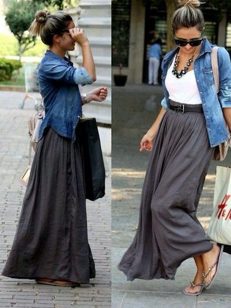 Cute Maxi Skirt Outfits To Impress Everybody04 Addicfashion