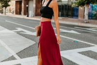 Cute Maxi Skirt Outfits To Impress Everybody17