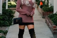 Adorable Winter Outfits Ideas Boots Skirts10
