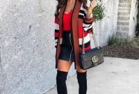 Adorable Winter Outfits Ideas Boots Skirts15