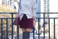 Adorable Winter Outfits Ideas Boots Skirts16