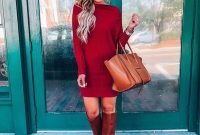Adorable Winter Outfits Ideas Boots Skirts20