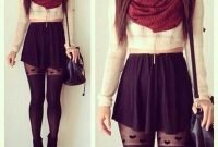Charming Winter Outfits Ideas High Waisted Shorts07