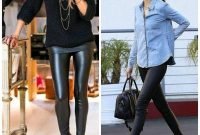 Popular Winter Outfits Ideas Leather Leggings15