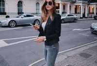 Pretty Winter Outfits Ideas Black Leather Jacket10