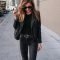 Pretty Winter Outfits Ideas Black Leather Jacket31
