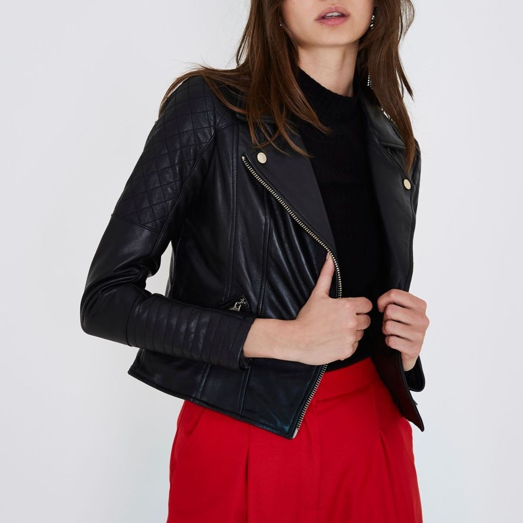 41 Pretty Winter Outfits Ideas Black Leather Jacket