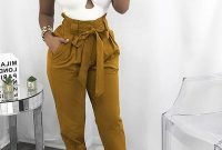 Pretty Winter Outfits Ideas High Waisted Pants31