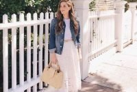 Wonderful Midi Skirt Outfit Ideas For Spring And Summer 201805