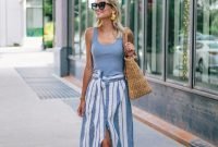 Wonderful Midi Skirt Outfit Ideas For Spring And Summer 201810