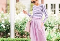 Wonderful Midi Skirt Outfit Ideas For Spring And Summer 201813
