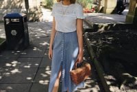 Wonderful Midi Skirt Outfit Ideas For Spring And Summer 201816