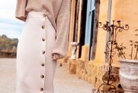 Elegant Midi Skirt Winter Ideas10