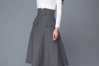 Elegant Midi Skirt Winter Ideas16