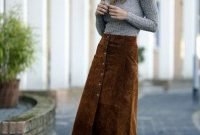 Elegant Midi Skirt Winter Ideas29