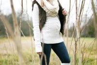 Lovely Maternity Winter Outfits Ideas31