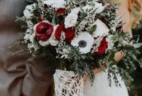 Modern Rustic Winter Wedding Flowers Ideas15