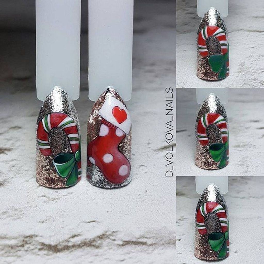38 Outstanding Christmas Nail Art New 2017 Ideas