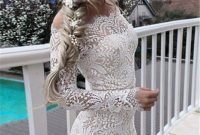 Perfect Winter White Dresses Ideas With Sleeves12