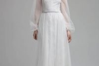 Perfect Winter White Dresses Ideas With Sleeves25