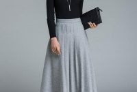 Stunning Winter Outfits Ideas With Skirts01