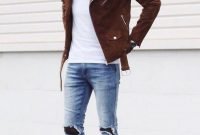 Affordable Leather Jacket Outfit Ideas18