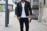 Affordable Leather Jacket Outfit Ideas26
