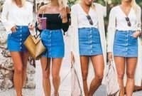 Elegant Denim Skirts Outfits Ideas For Spring21