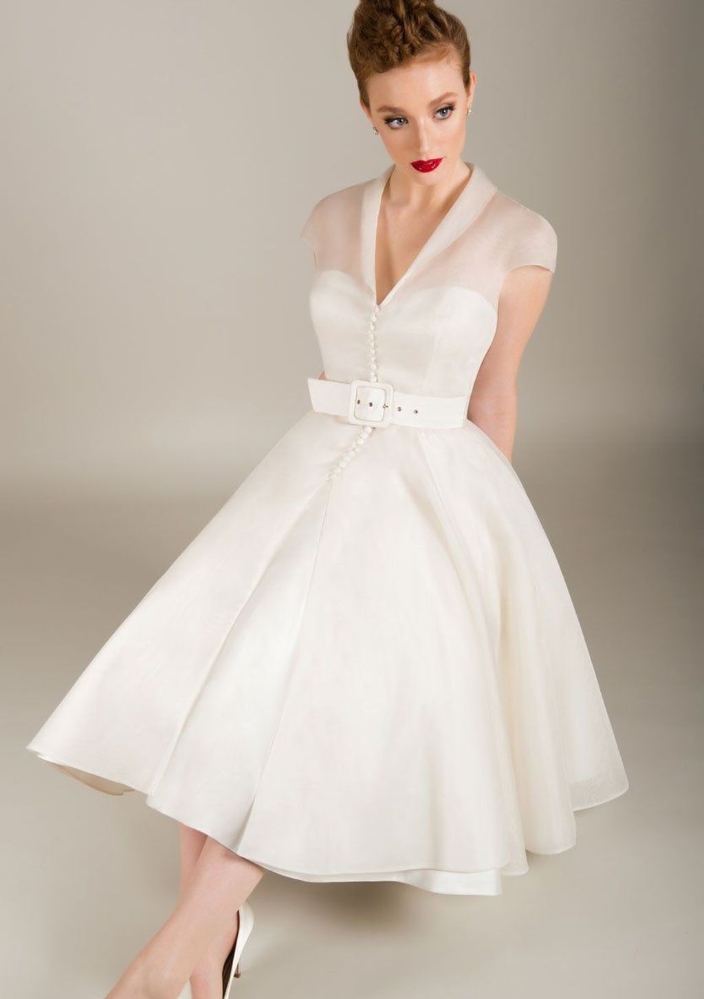 45 Gorgeous Tea Length Wedding Dresses Ideas - ADDICFASHION