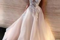 Pretty V Neck Tulle Wedding Dress Ideas For 201901