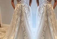 Pretty V Neck Tulle Wedding Dress Ideas For 201911