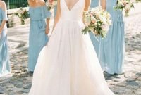 Pretty V Neck Tulle Wedding Dress Ideas For 201917