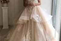 Pretty V Neck Tulle Wedding Dress Ideas For 201931