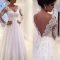 Pretty V Neck Tulle Wedding Dress Ideas For 201933