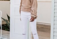 Affordable Women Outfit Ideas For Summer With Sweaters19