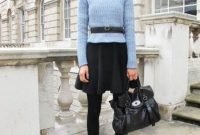 Fancy Work Outfits Ideas With Black Leggings To Copy Right Now12
