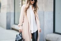 Fancy Work Outfits Ideas With Black Leggings To Copy Right Now15