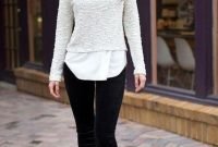 Fancy Work Outfits Ideas With Black Leggings To Copy Right Now21