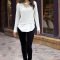 Fancy Work Outfits Ideas With Black Leggings To Copy Right Now21