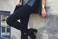 Fancy Work Outfits Ideas With Black Leggings To Copy Right Now35