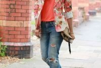 Cozy Combinations Ideas With Floral Blazers You Must Try18