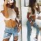 Hottest Women Summer Outfits Ideas With Ripped Jeans To Try13
