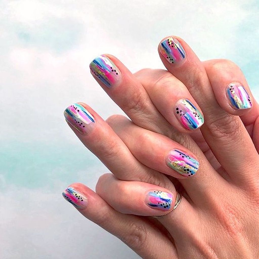 37 Unusual Watercolor Nail Art Ideas That Looks Cool